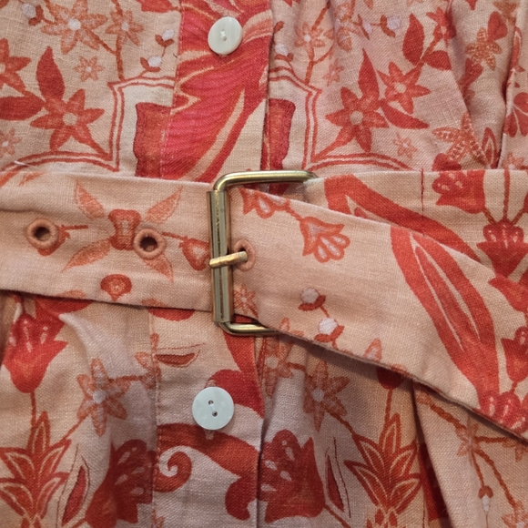 FARM Rio Jaipur Red Romper Short sleeves Collared Front button Size L - Picture 5 of 14